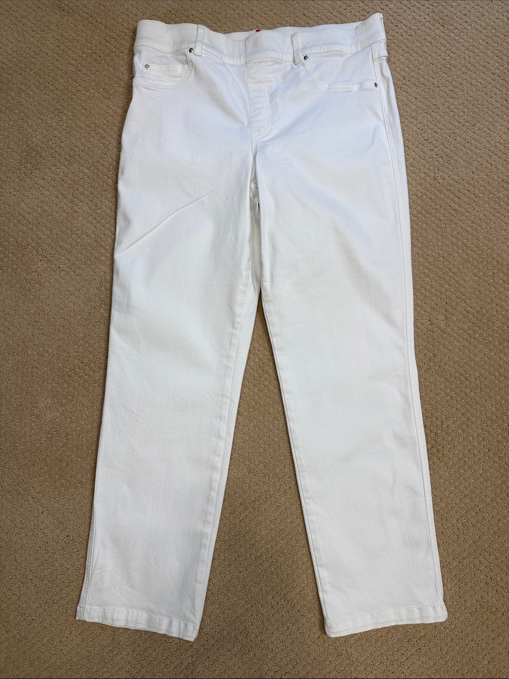 SPANX White Clean Is An Understatement Ankle Straight Leg Crop Jeans Resortwear